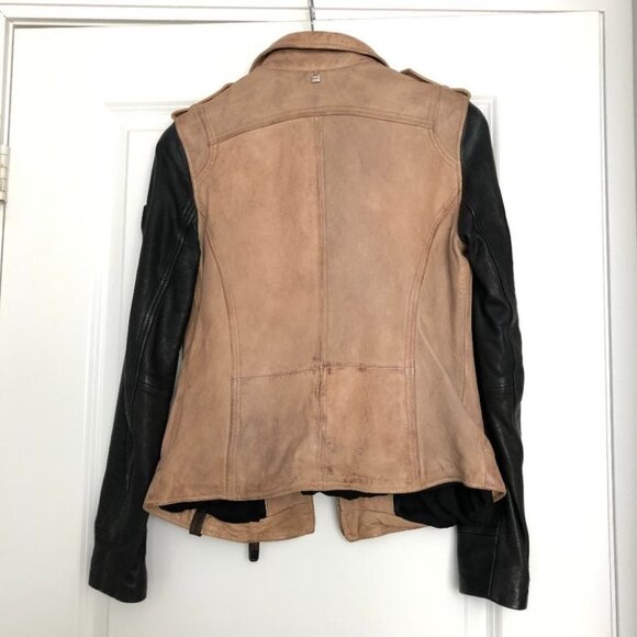 Rudsak  Two-Tone Leather Biker Jacket - Picture 4 of 9